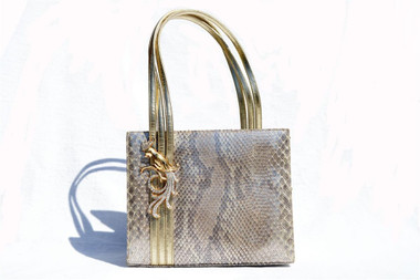MARTIN VAN SCHAAK 1960's-70's Matte Metallic GOLD Python Snake