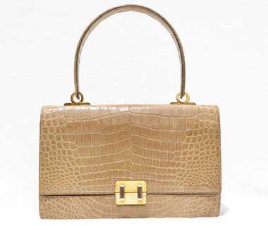 COBLENTZ 1960's Blonde TAN CROCODILE Porosus Belly Skin Handbag