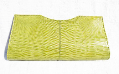 Lime GREEN Early 2000's Lizard Skin CLUTCH Bag - LAI!