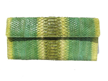 LAI 2000's Lime Green PYTHON Snake Skin Clutch Bag