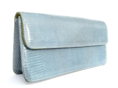 Baby BLUE Early 2000's Lizard Skin CLUTCH Shoulder Bag - LAI!