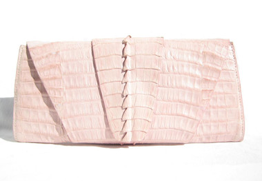 ROCKSTAR Bubble Gum *PINK* Hornback CROCODILE TAIL Clutch - KRAMER