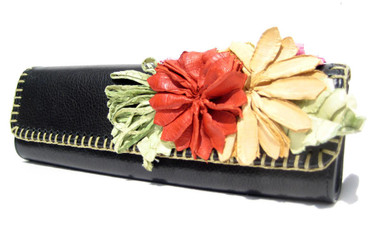 Gorgeous BOHO FLOWERED Snake Skin & Leather Clutch Bag - Falchi
