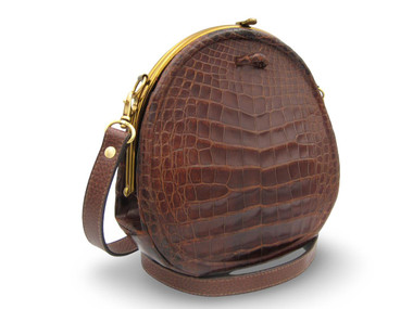 KORET 1950's-60's Chocolate Brown Alligator Skin Shoulder Cross Body Bag!