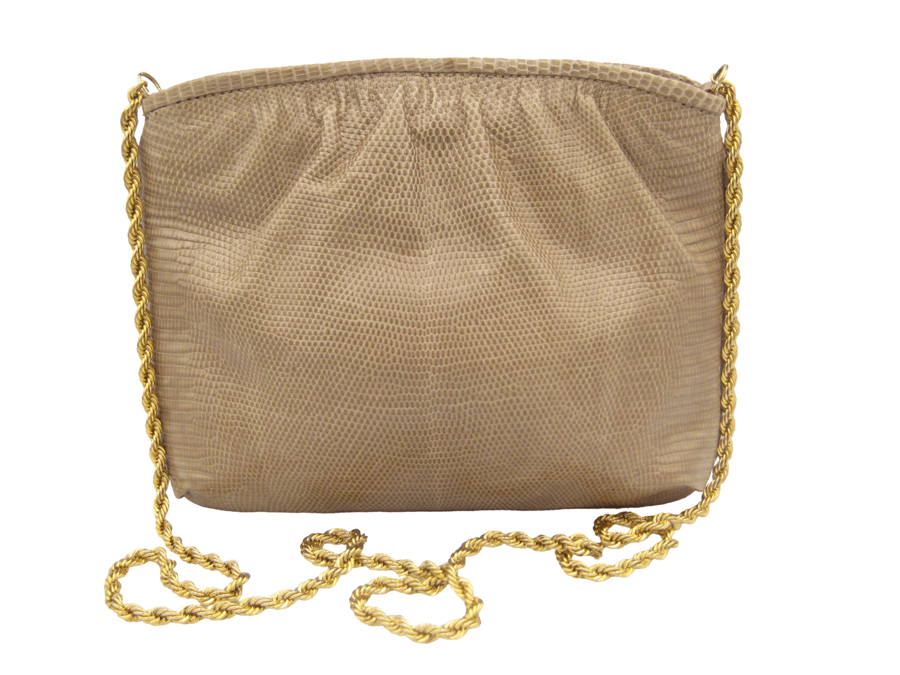 Timeless TAN Late 1990's Lizard Skin CLUTCH Shoulder Bag