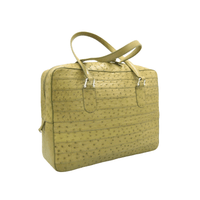  CAPE COBRA XL  Early 2000's ARMY GREEN Ostrich Skin Handbag Shoulder Bag 