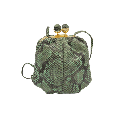 1990's Mint GREEN PYTHON Snake Skin Shoulder Bag - JUDITH LEIBER