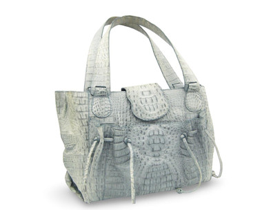 Light BLUE Ombre' Style Eileen Kramer 2000's Hornback CROCODILE Satchel Shoulder Bag