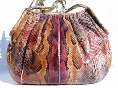 1970's FINESSE LA MODEL Dyed PYTHON Snake Skin Shoulder Bag
