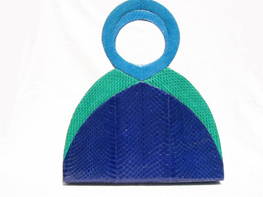 XL ANDREA PFISTER Structural 1970's-80's COBRA Snake Skin Bag