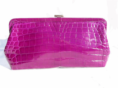 CAPE COBRA Purple 1990's ALLIGATOR Belly Skin CLUTCH Bag