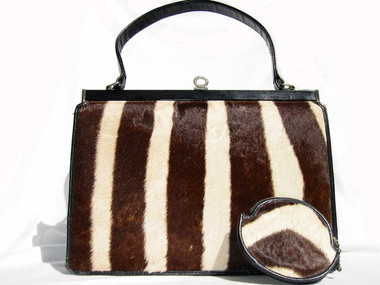 CORBEAU 1960's GENUINE ZEBRA FUR Handbag w/Change Purse