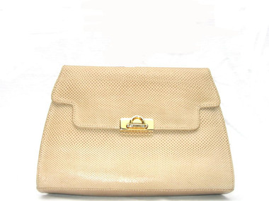 Yellow EILEEN KRAMER 1970's-80's KARUNG Skin Clutch Shoulder Bag