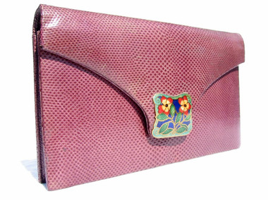 PLUM 1960's-70's KARUNG Snake Skin CLUTCH Shoulder Bag - La Jeunesse