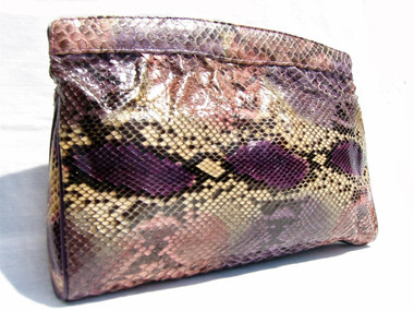 1960's-70's PURPLE PYTHON Snake Skin CLUTCH Bag - VARON