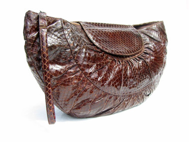 LONG 16" 1950's COBRA Snake Skin Deco Style Clutch Purse - DEITSCH