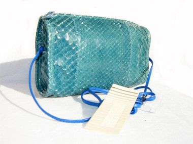 AQUA 1980's-90's PYTHON Snake SHOULDER Cross Body Bag- FALCHI