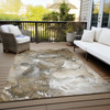 8' X 10' Brown and Gray Abstract Washable Non Skid Indoor Outdoor Area Rug