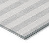 8' Runner Gray and Ivory Striped Washable Non Skid Indoor Outdoor Runner Rug