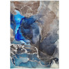 8' X 10' Blue Abstract Washable Non Skid Indoor Outdoor Area Rug - 608219260347