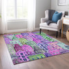 8' X 10' Purple Lilac And Green Geometric Washable Indoor Outdoor Area Rug - 608219292959