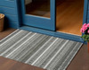 3' X 5' Gray Charcoal And Ivory Striped Washable Indoor Outdoor Area Rug - 608219058593