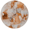 8' Round Orange and Ivory Round Abstract Washable Non Skid Indoor Outdoor Area Rug - 606114948520