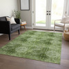 8' X 10' Olive Green Floral Medallion Washable Non Skid Indoor Outdoor Area Rug - 606114942283