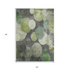 5' X 8' Green and Gray Abstract Washable Non Skid Indoor Outdoor Area Rug