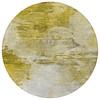 8' Gold Beige And Wheat Round Abstract Washable Indoor Outdoor Area Rug