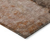 3' X 5' Orange Peach And Brown Abstract Washable Indoor Outdoor Area Rug