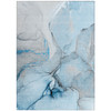 5' X 8' Blue and Ivory Abstract Washable Non Skid Indoor Outdoor Area Rug
