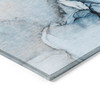 5' X 8' Blue and Ivory Abstract Washable Non Skid Indoor Outdoor Area Rug