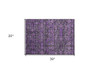 2' X 3' Purple and Green Floral Washable Non Skid Indoor Outdoor Area Rug - 608219398422