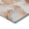 3' X 5' Orange and Ivory Abstract Washable Non Skid Indoor Outdoor Area Rug -