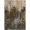 9' X 12' Brown Chocolate And Copper Abstract Washable Indoor Outdoor Area Rug