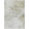 3' X 5' Ivory Beige And Taupe Abstract Washable Indoor Outdoor Area Rug