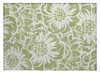 2' X 3' Green and Ivory Floral Washable Non Skid Indoor Outdoor Area Rug