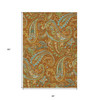 3' X 5' Orange Paisley Washable Non Skid Indoor Outdoor Area Rug - 608219020804