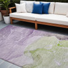 10' X 14' Purple Abstract Washable Non Skid Indoor Outdoor Area Rug