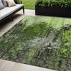 5' X 8' Green Artichoke Green And Lime Green Abstract Washable Indoor Outdoor Area Rug