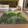 5' X 8' Green Artichoke Green And Lime Green Abstract Washable Indoor Outdoor Area Rug
