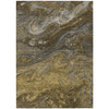 10' X 14' Brown Taupe And Chocolate Abstract Washable Indoor Outdoor Area Rug