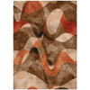 3' X 5' Chocolate Abstract Washable Non Skid Indoor Outdoor Area Rug