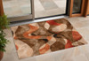 3' X 5' Chocolate Abstract Washable Non Skid Indoor Outdoor Area Rug