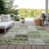 10' X 14' Green Patchwork Washable Non Skid Indoor Outdoor Area Rug