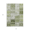 10' X 14' Green Patchwork Washable Non Skid Indoor Outdoor Area Rug