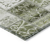 10' X 14' Green Patchwork Washable Non Skid Indoor Outdoor Area Rug