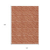 10' X 14' Terra Cotta Geometric Washable Non Skid Indoor Outdoor Area Rug