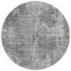 8' Round Gray Round Abstract Washable Non Skid Indoor Outdoor Area Rug